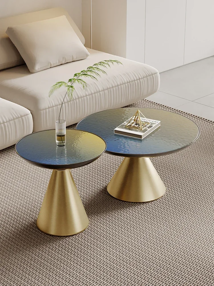 

round Tea Table Living Room Home Light Luxury Modern Small Apartment Size Combination