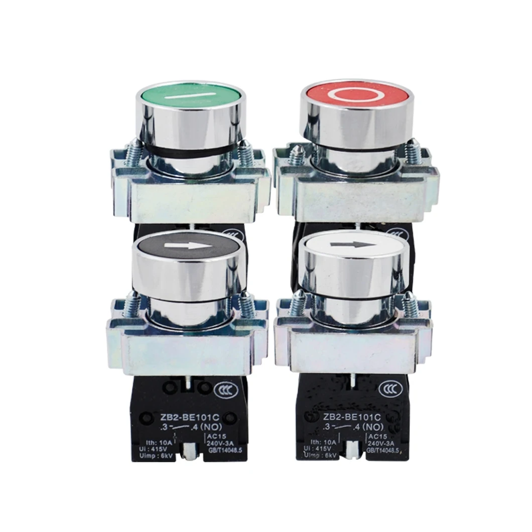 ABILKEEN XB2 Series 1NO Momentary Metal Push Button Switch 220V 10A Power Control Switch with Customized Symbol Push Button