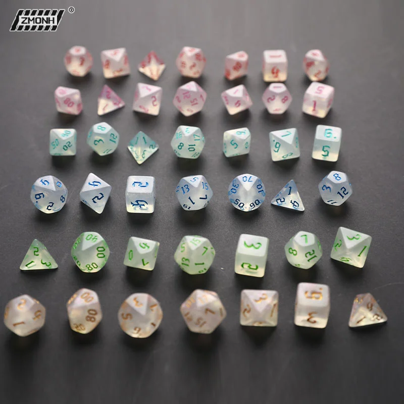

[H]7pcs/set Polyhedral 7-Die Carved Pattern Dice Set D4 D6 D8 D10 D% D12 D20 For Game