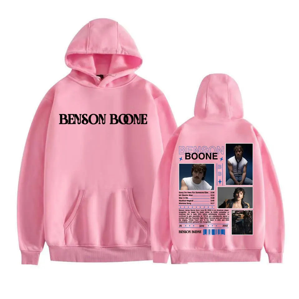 Benson Boone الأمريكية جولة القلب غطاء هوديس الرجال Harajuku الهيب هوب الشرير نمط بلوزات عادية الصوف طويلة الأكمام البلوفرات