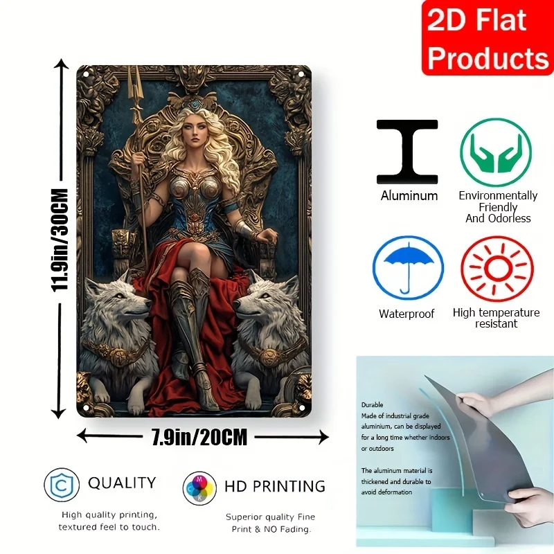 لافتة ألومنيوم من Athena Goddess، طراز عتيق ثنائي الأبعاد، ديكور معلق على الحائط، ديكور منزلي ومطبخ متعدد الأغراض، باب المزرعة