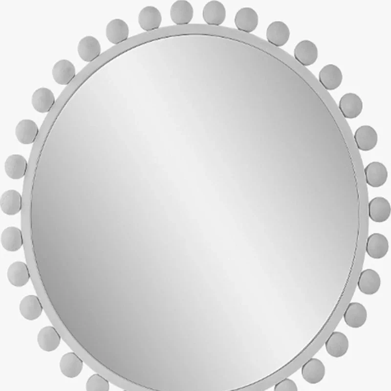 Washing round wrought iron mirror can be hung hemp rope mirror beauty bathroom mirror with table art small wall pattern