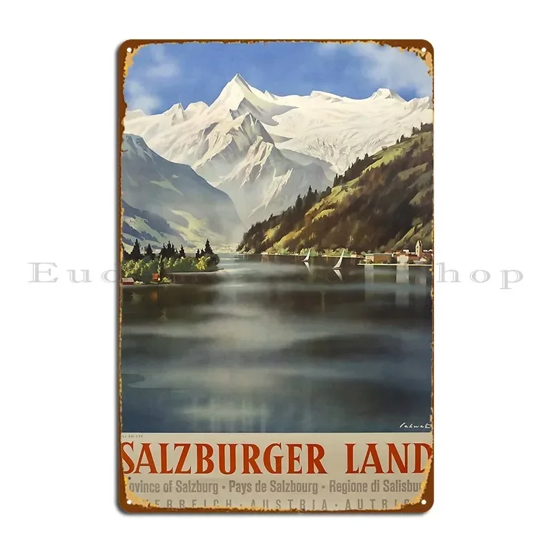 Salzburger Land Vintage Travel Poster Metal Sign Garage Pub Wall Decor Garage Plaques Print Tin Sign Poster