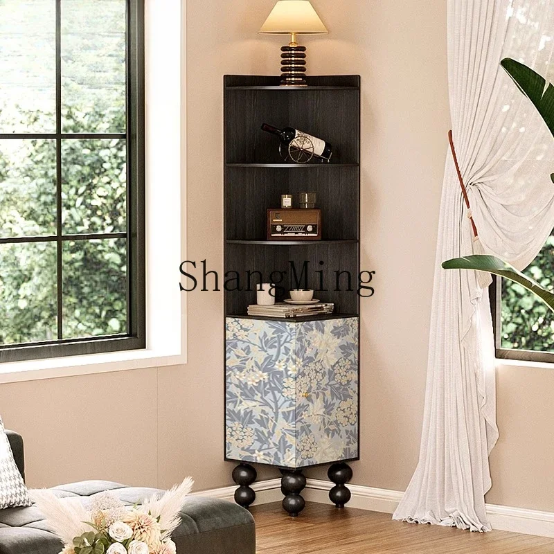 CL retro flower living room corner solid wood triangle bedroom decoration dining room entrance wall corner cabinet