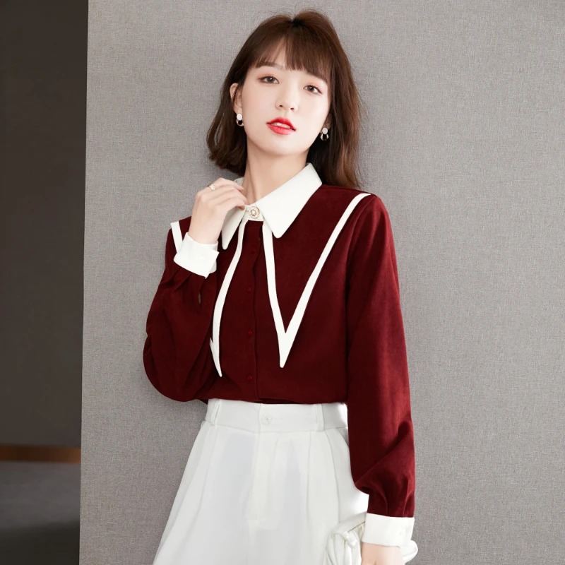 

Ladies Korean Fashion Casual Shirts Blouse Women Tops Woman Button Up Shirt Female Girls Long Sleeve Blouse PyB1157