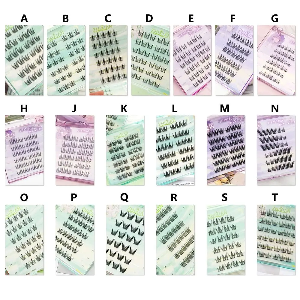 ゼリー接着剤ストリップ付きマンガまつげ接着剤不要アニメコスプレセグメント化されたつけまつげ複数のスタイルヌードメイク