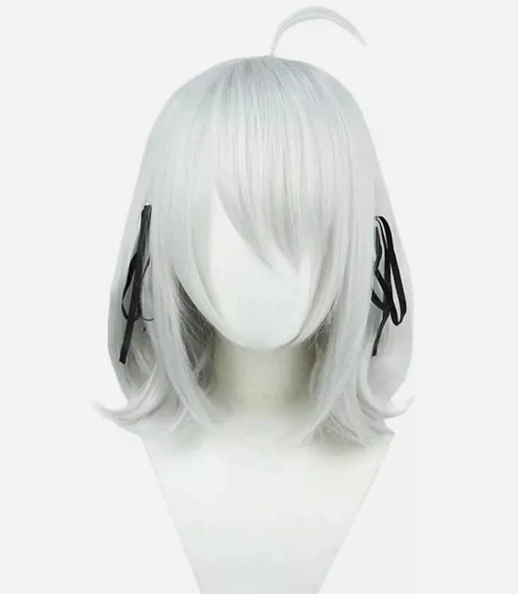 Spy Classroom Flower Garden Lily Cosplay Wigs 38cm Silver Gray Synthetic Hair