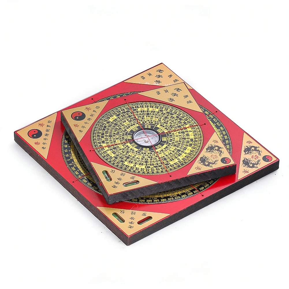 

D2 Professional Chinese Feng Shui Compass Luopan Figurines Geomantic Pointer Master Measuring Geographical Direction Home Decor