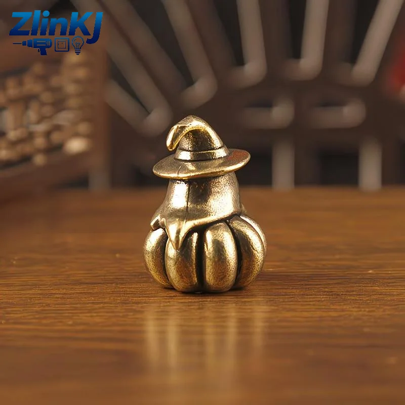 Brass Pumpkin Demon Small Figurine Moon  Decoration Statue Desktop Ornaments Halloween Party Gifts Home Decoration Crafts