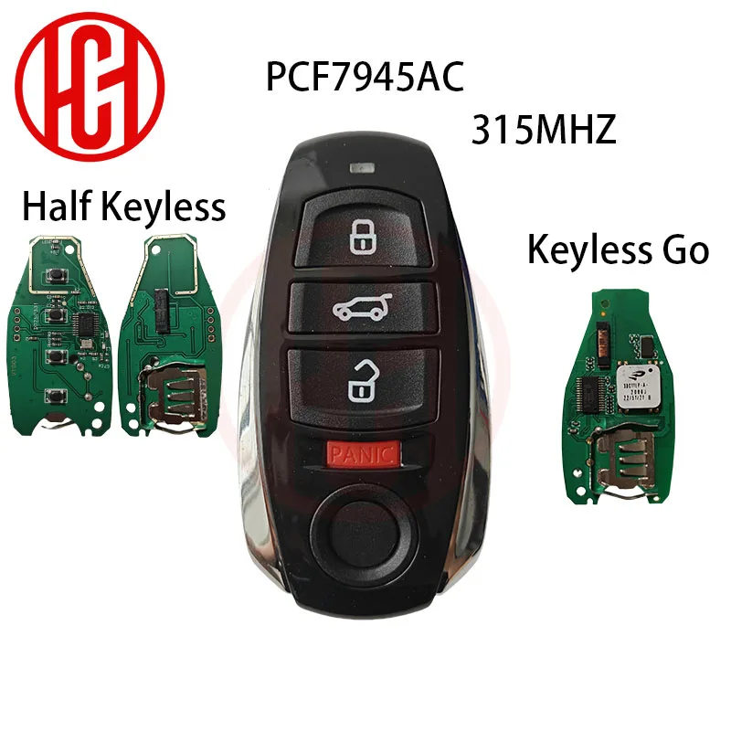 

Автомобильный дистанционный ключ для VW Volkswagen Touareg PCF7945AC 315 МГц Audi 5 серии чип 4 кнопки автоматический умный пульт дистанционного управления пустой ключ