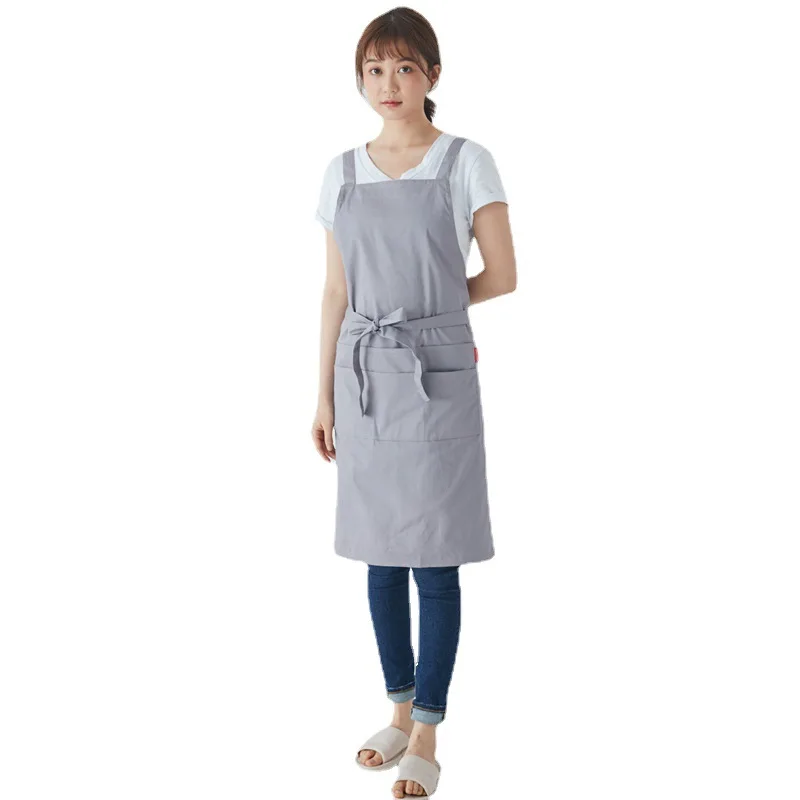 H-Type Cotton Apron for Men and Women, Anti-Fouling, Milk Tea, Coffee Shop, Florist Overalls, Customized Logo Print