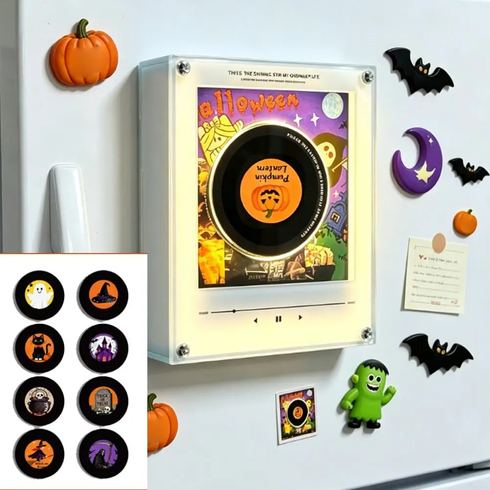 Christmas NFC Sensing Magnetic Music Player Tape Shape Acrylic Rotary Disc Refrigerator Magnet Automatic Singing Creative Gift