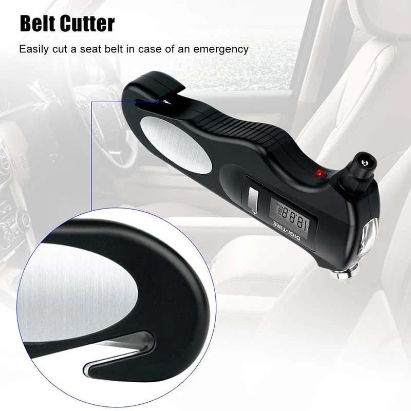 AFOURT-5-in-1-Digitaler Reifendruckmesser, 150 PSI, mit multifunktionalen Rettungswerkzeugen, LED-Taschenlampe, Flaschenöffner für Autos und – Detail 5