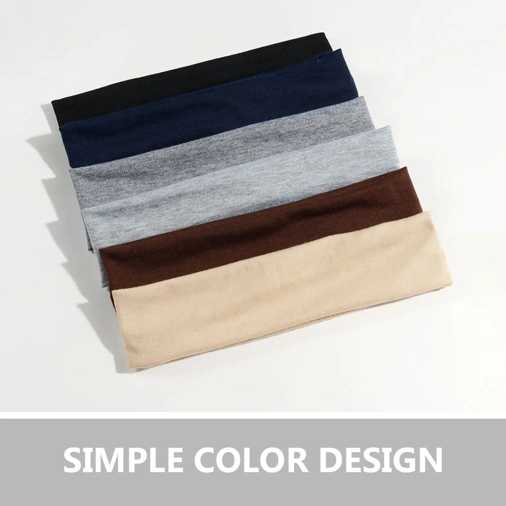 6 قطعة عصابات النساء عدم الانزلاق القطن مطاطا الرياضة العصابات الشعر اليوغا تجريب اكسسوارات سبا عقال رقيقة Headbands للنساء #5