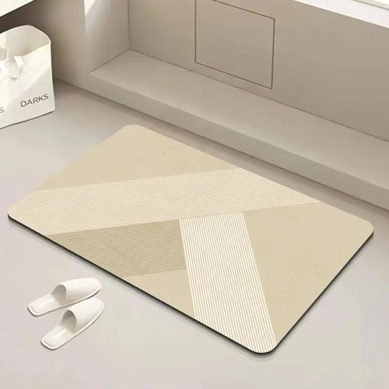 Geometric Diatomite Doormat for Home Living Room Bathroom Decorative Mat Non Slip Floor Entrance Carpet Super Absorbent Rugs