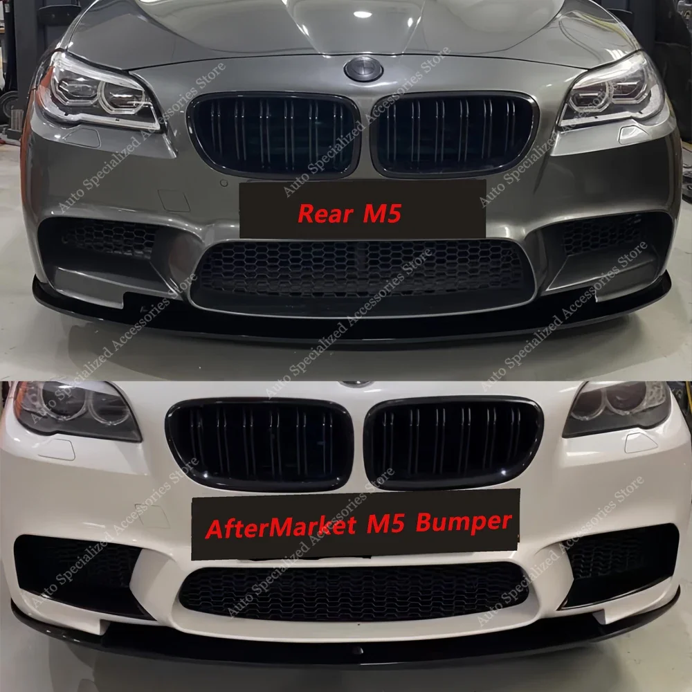 Gloss/Carbon Look Car Front Bumper Lip Spoiler Splitter Diffuser For BMW F10 F11 M5/M5 Bumper 2010-2016 Bodykits Tuning 