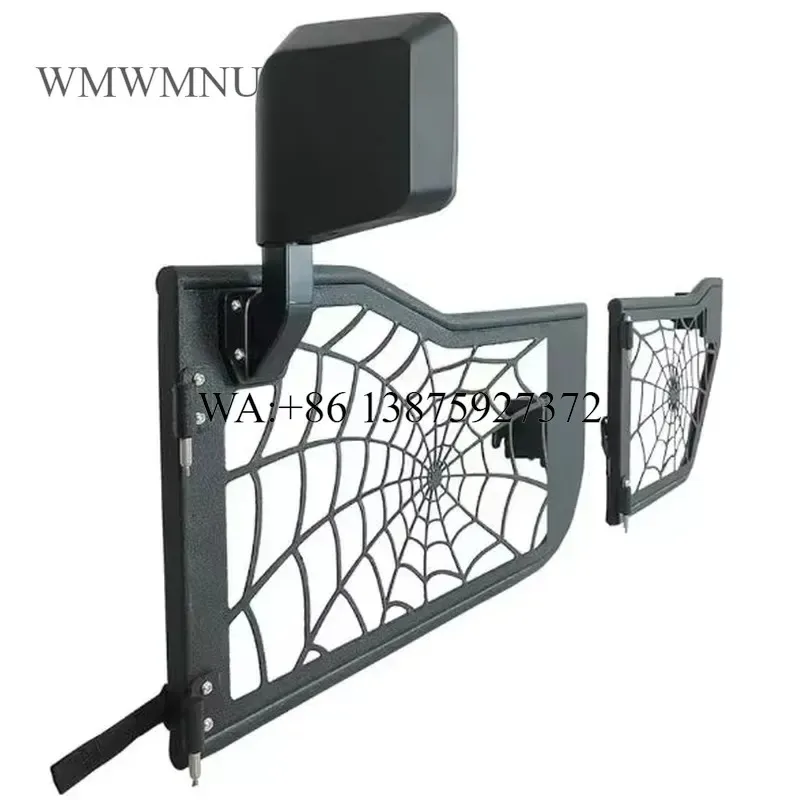 Wmwmnu for HW Car Accessories Half Tube Door for JL 2018+ 4 Door W Mirrors 4X4 Offroad Spider-Web Shaped Pipe