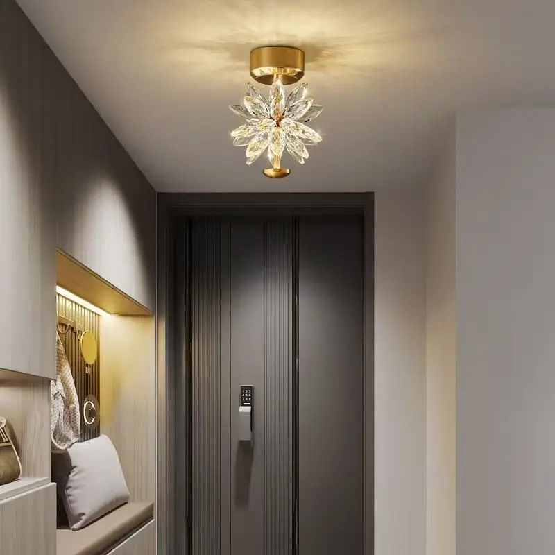 

Ice crystal flower new light luxury minimalist crystal dining room bedroom bedside lamp