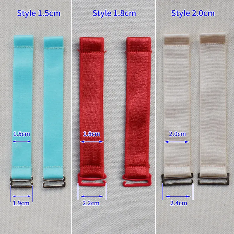 Correas de sujetador de 15mm, 18mm y 20mm de ancho, correas de sujetador para mujer, correas de extensión para mujer, accesorios elásticos de doble hombro, 2 pares