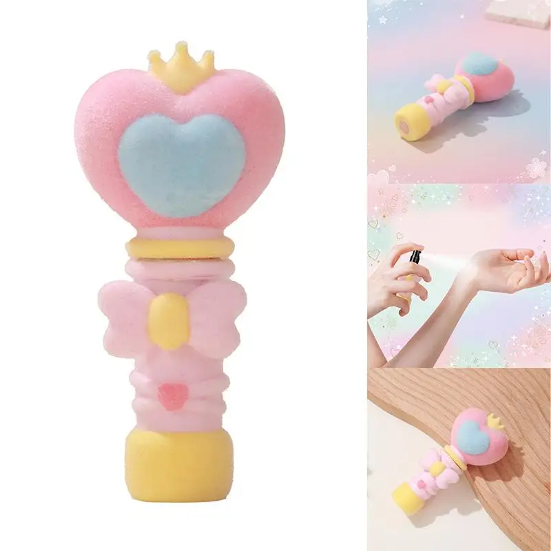 Portable Refillable Spray Bottle 0.17oz, Heart Shaped Magic Wand Atomizer, Mini Makeup Water Spray