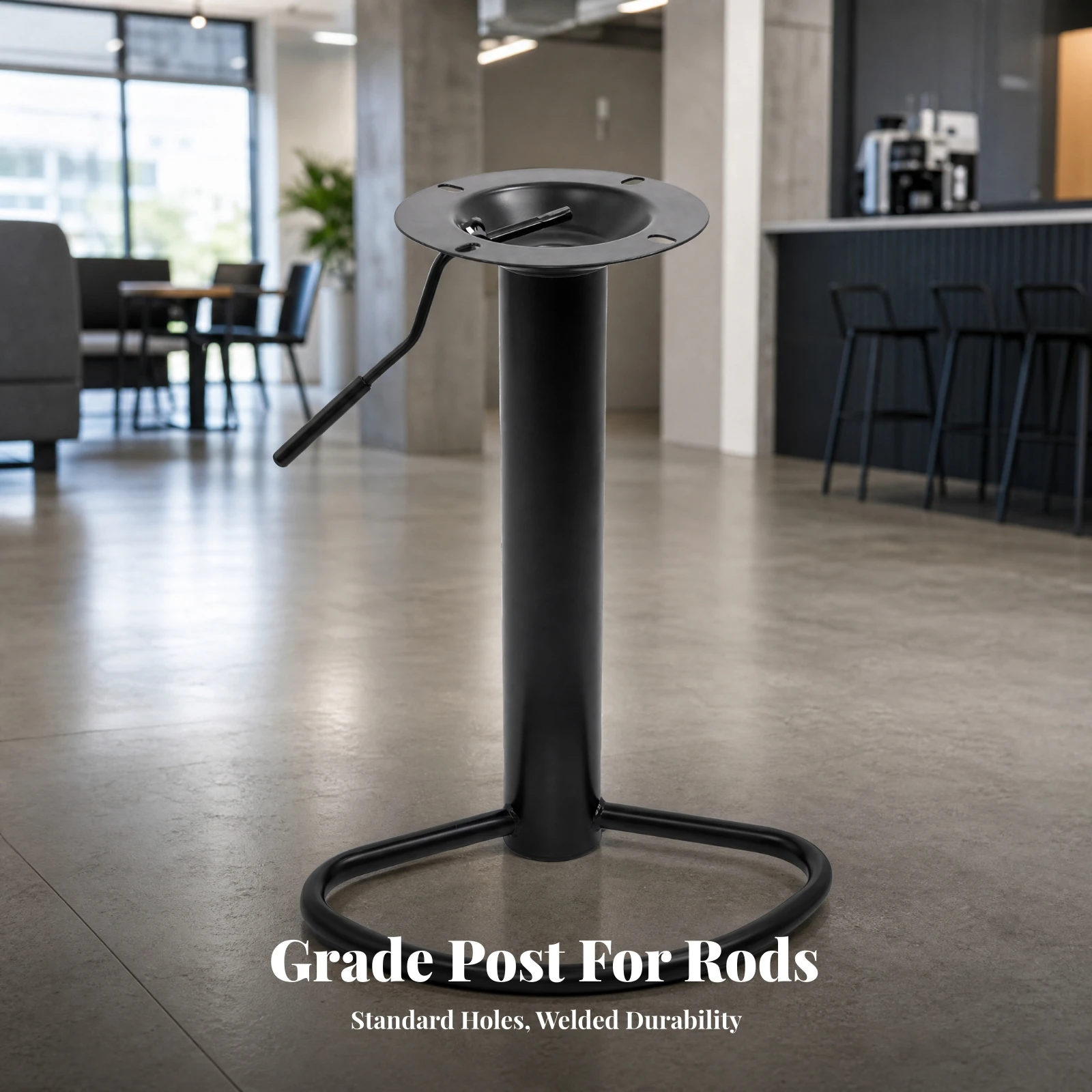 Metal Footrest Loop Non-Rotating Metal Footrest Support with Mounting Plates Replacement Chair Foot Rest Assembly Stable Round