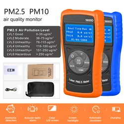 HoldPeak PM2.5 Detector PM10 Air Quality Monitor Inhaled Gas Analyzers High precision laser tester For Environmental, HP-5800D
