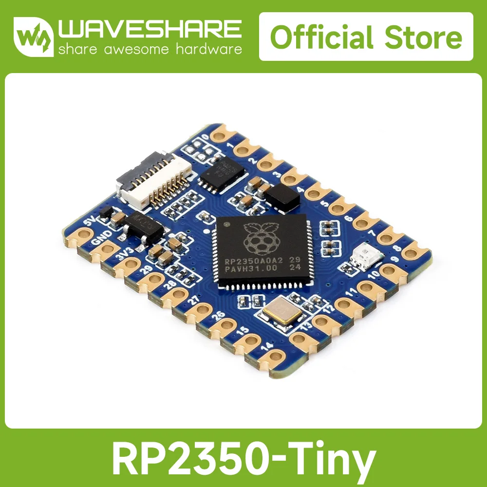 

Waveshare RP2350-Tiny Development Board, Raspberry Pi Microcontroller Development Board, Based On RP2350A Dual-core