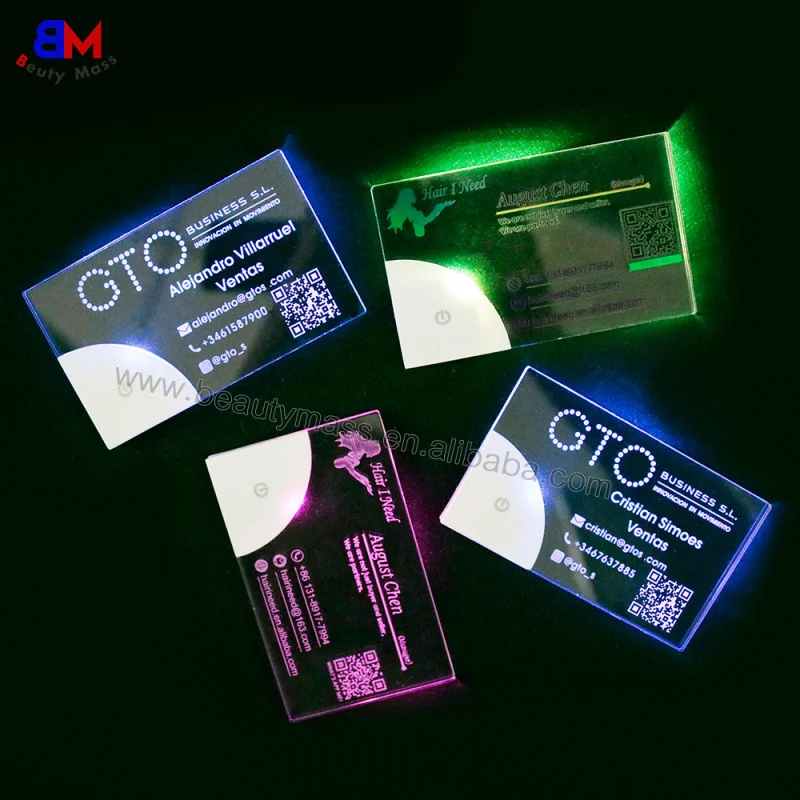 

10pcsCustom Factory wholesale luxury design card printing acrylic card light