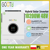 GOOTU 6.2KW/10.2KW Hybrid Solar Inverter Dual Output 24V/48V MPPT 160A Pure Sine Wave On/Off Grid for Home Power Supply