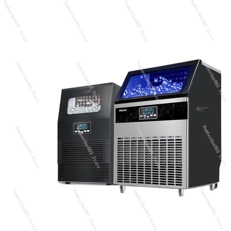 Ice Maker Commercial Small Milk Tea Shop 80/100/200kg Fully Automatic Large Square Ice Block Making Machine