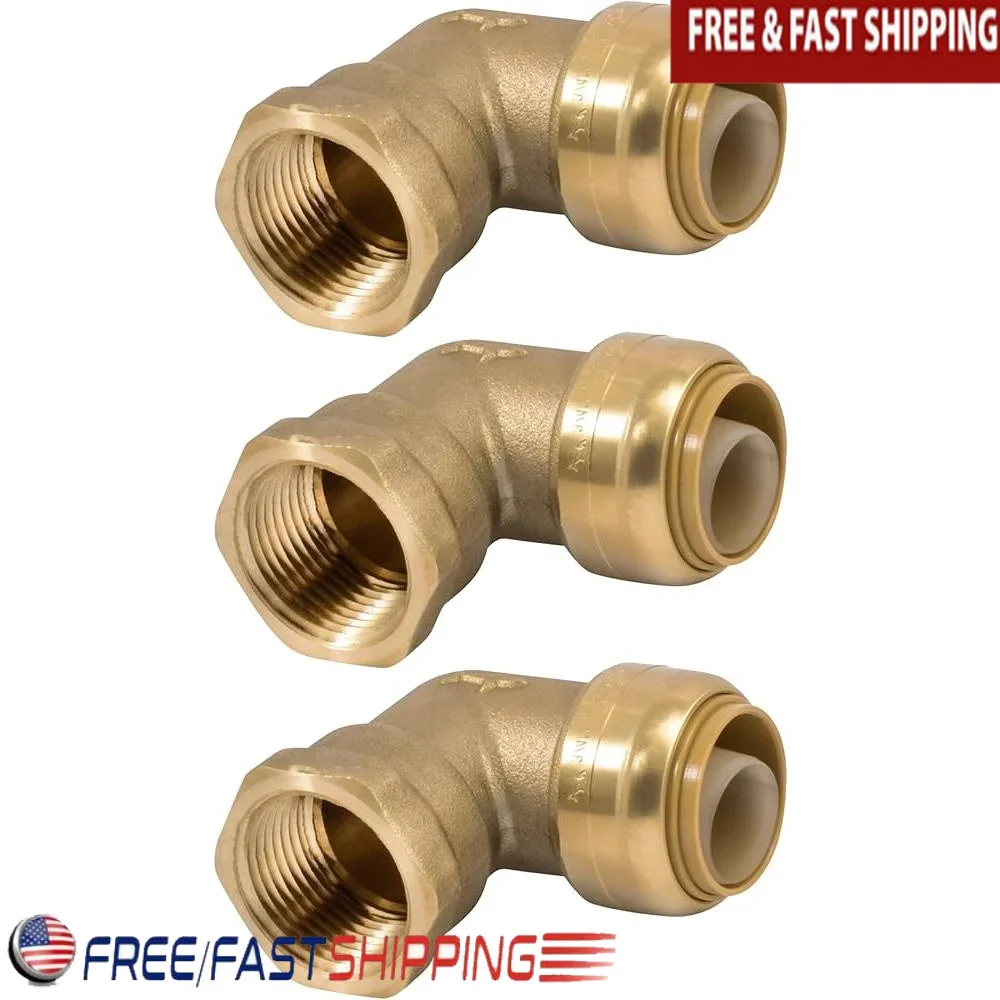

3 упаковки, 3/4-дюймовый латунный коленчатый переходник с внутренней резьбой, 90 градусов, для подключения сантехнического фитинга, медные трубы PEX CPVC