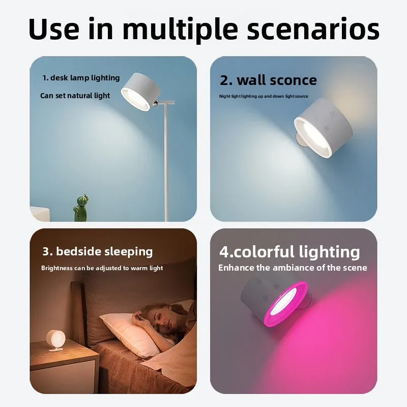 Remote Control Magnetic Charging Wall Light, Double-sided Glow Ambient Lamp, Indoor Stair & Bedroom Bedside Lighting