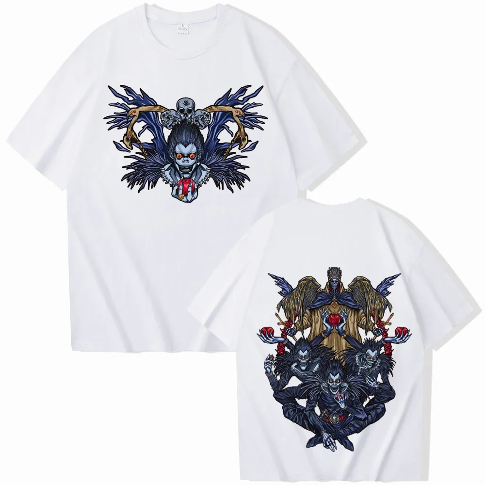 

Japanese anime Death Note pattern printed T-shirt heavy shoulder trend loose casual 100% cotton round neck short-sleeved T-shirt