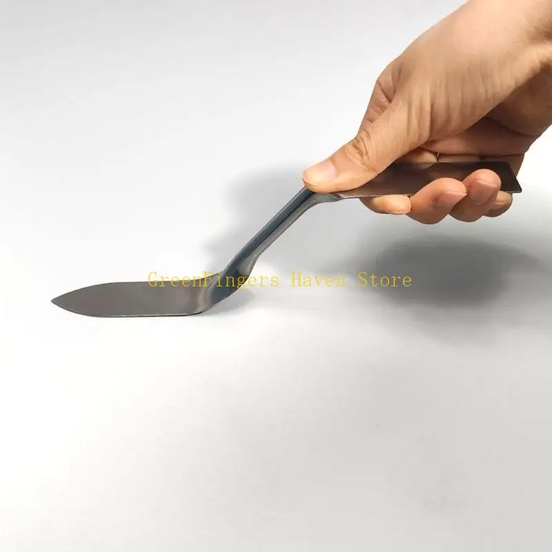 F68D Stainless Steel Double Ended Plastering Trowel with Pointed Scraper and Flat Putty Spreader for Seam Cleanup and Even Patch
