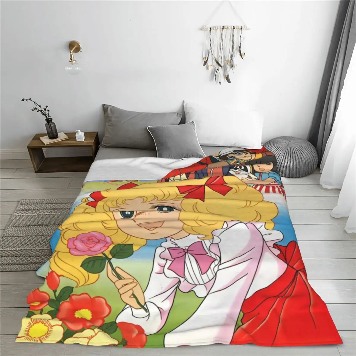 Candy Candy Manga Anime Cute Blanket Flannel Kawaii Japanese Warm Throw Blanket for Bedding Couch Bedroom Quilt