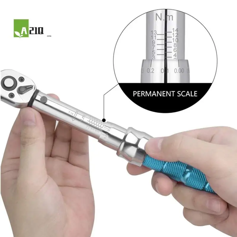 

A21Q -Torque Wrench For Bicycle And Motorcycle, 1/4 2-15Nm MINI Torque Accuracy Repair Tool With 3/8Inch Adapter,Extension