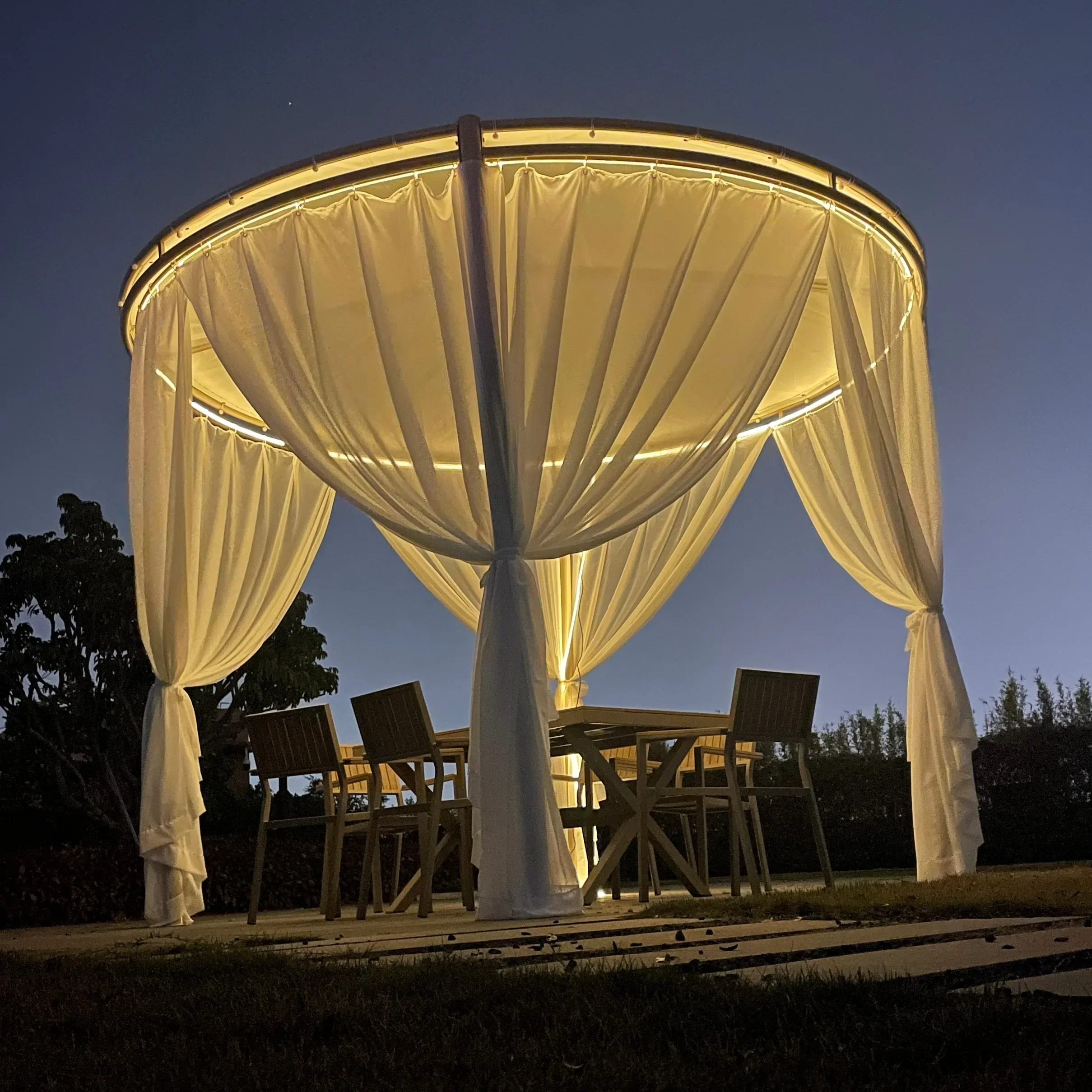 Outdoor circular gazebo awning courtyard villa garden sunscreen umbrella