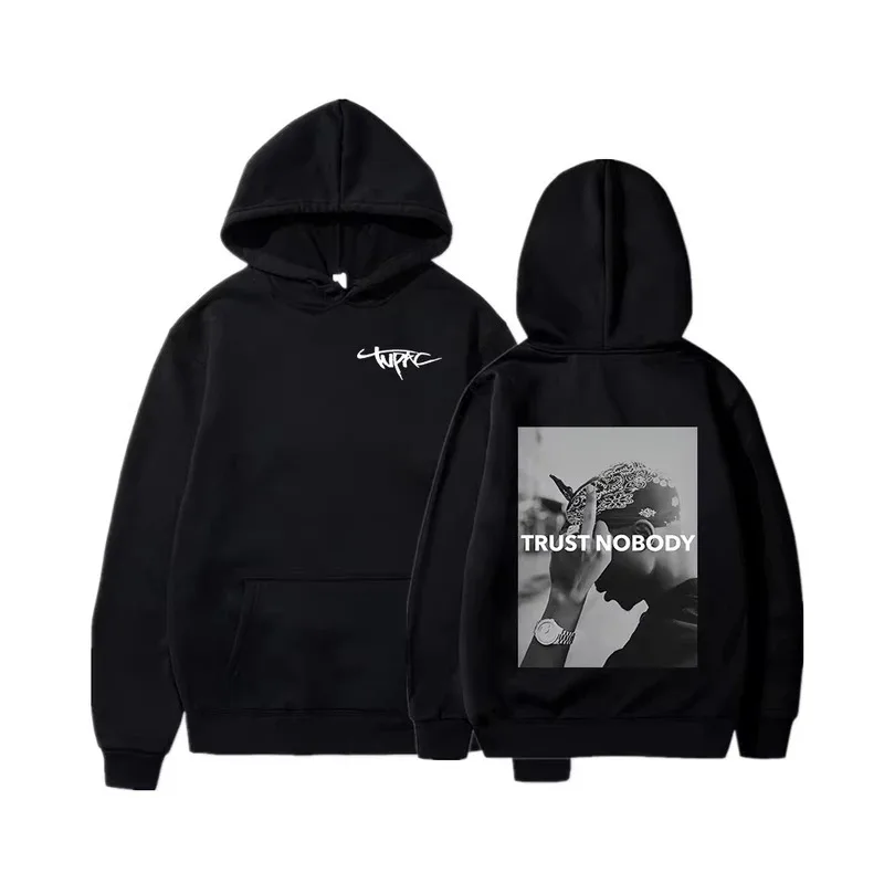 

Cross-Border Aliexpress Rapper Tupac 2Pac Music Album Printed Fleece Hoodie for Men and Women