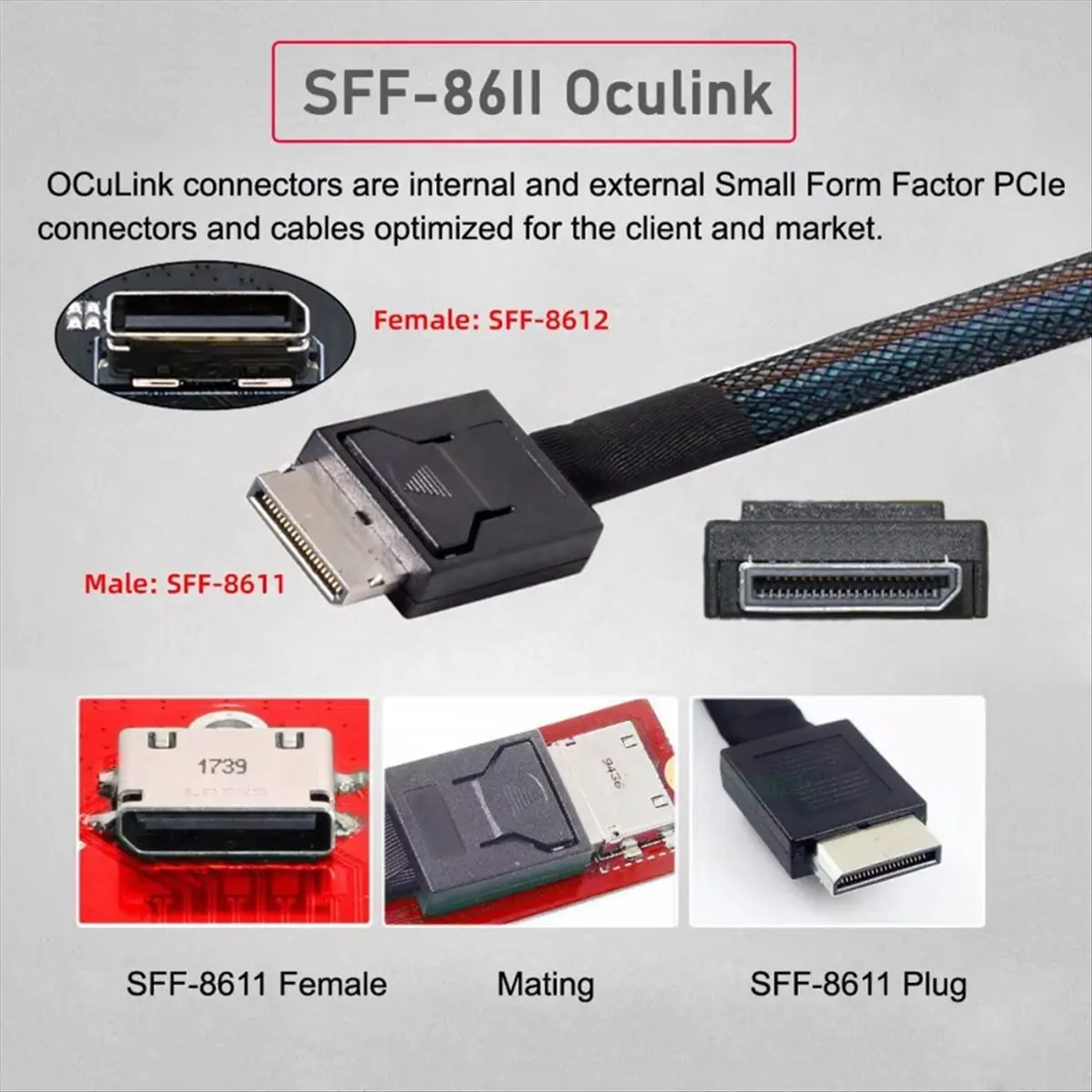 #86F Adapter Card,Oculink to Dual M.2 NVME NGFF M-Key PCIe SSD 2280 22110mm Adapter (PCB)