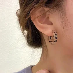 Acrylic Hoop Earrings Women 2025 New Fashion Stud Earrings Retro Trend Stud Earrings Women Trend Twist Elegant Ring Earring