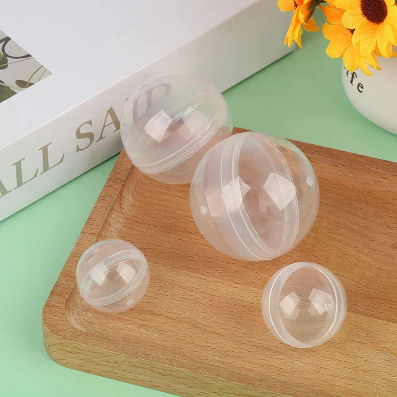 50Pcs Clear Openable Plastic Capsule Toy Surprise Ball Mini Transparent Container For Dollhouse DIY Making Model Accessories