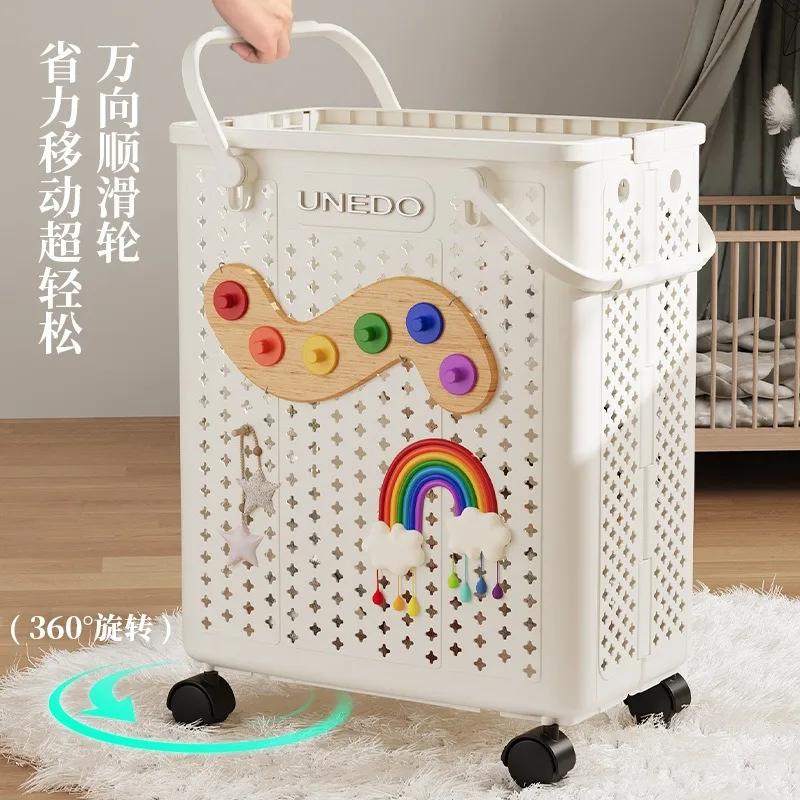 

Folding Household Large Dirty Clothes Basket Clothes Storage Basket Pulley Dirty Clothes Underwear Hanging Basket Childre