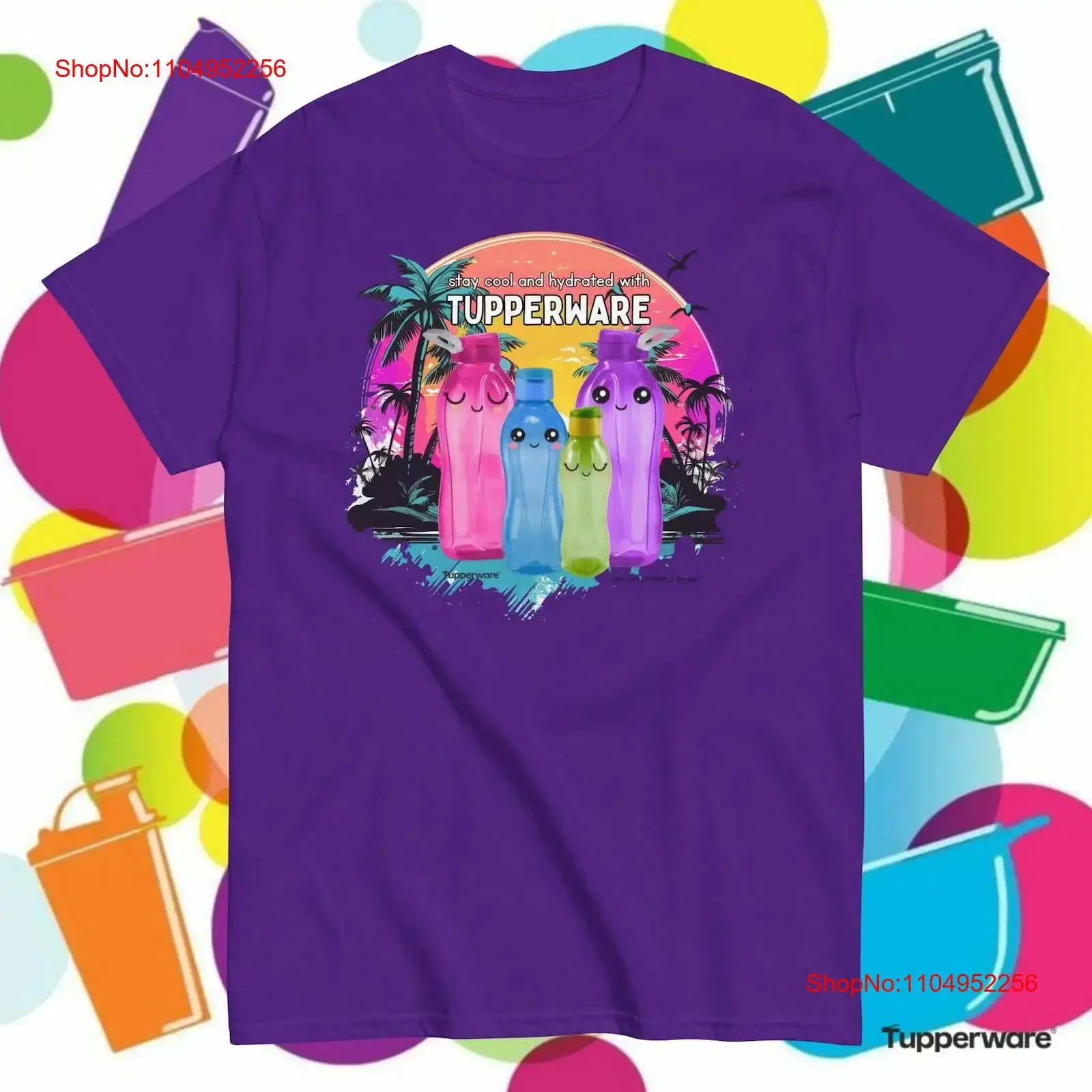 Camiseta Stay Cool And Hydrated Tupperware, manga larga o corta, vintage, lavada, ropa de diseñador unisex, moda suave y cómoda