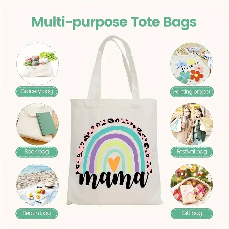 Pastellfarbene, gestapelte Buchtasche mit Aufdruck „My Weekend Is Fully Booked“, Canvas-Tragetasche, weiche Handtasche für den täglichen Weg zur Arbeit und den täglichen Gebrauch – Detail 2