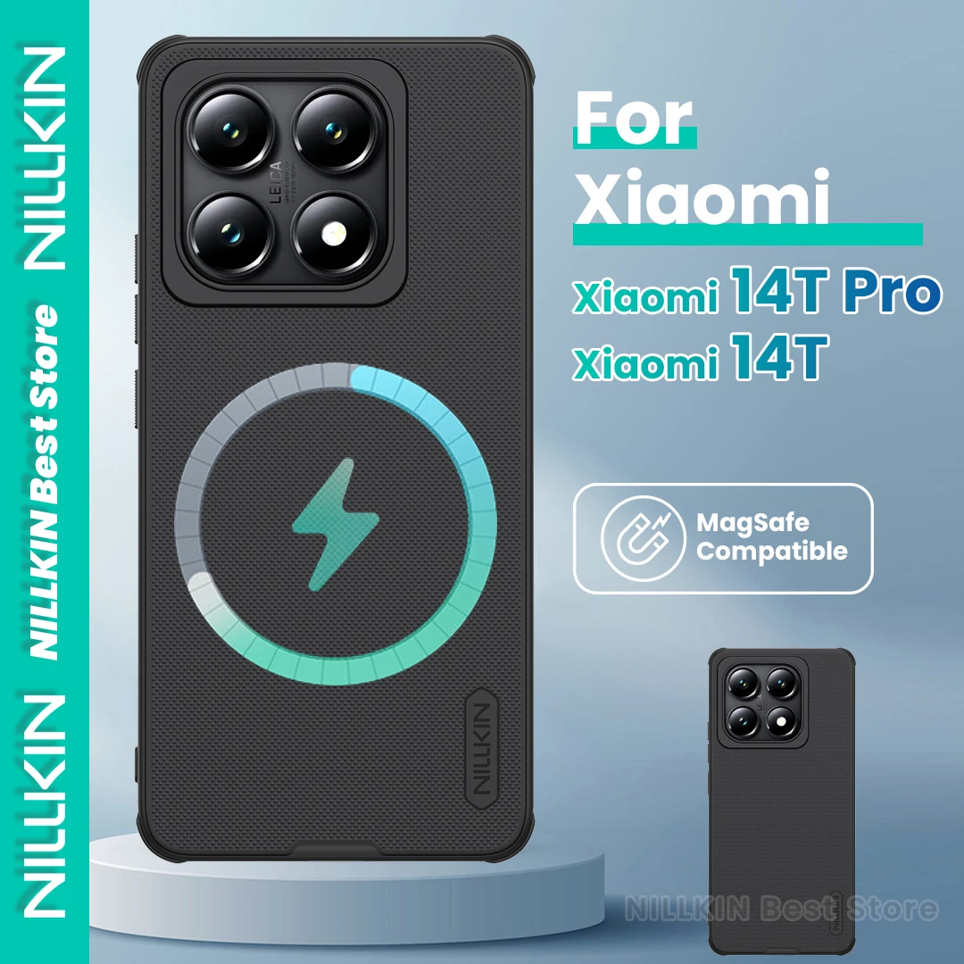 

Nillkin For Xiaomi 14T Pro/14T Phone Case Super Frosted Magnetic Charging Bump Texture Tpu Soft Edge Four Corners Airbag Cover