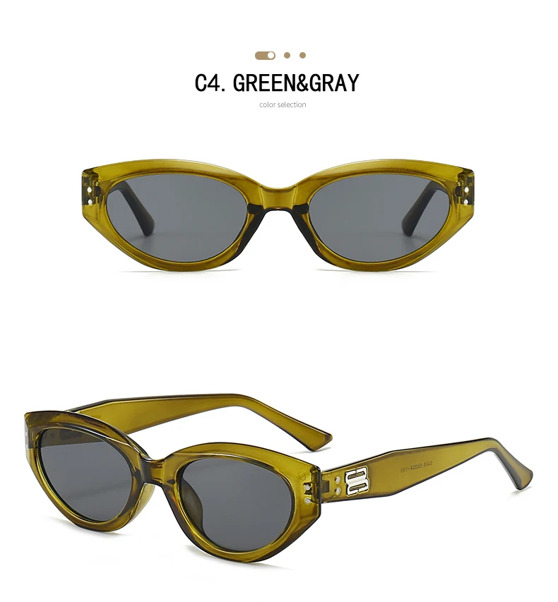 Cat-Eye-Sonnenbrille für Damen und Herren, UV400, Designer-Stil, Rokoko-Spionage, modische Luxus-Designermarke Jennie Korea – Detail 12