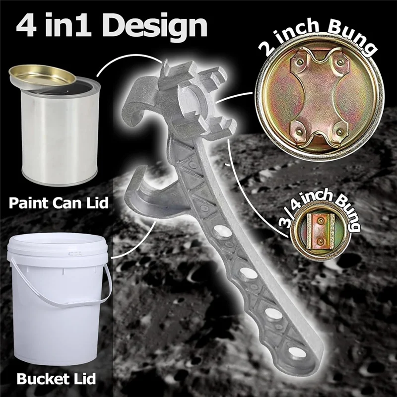 

Classy-2X Aluminum Drum Wrench,Metal Bucket Opener 5 Gallon, For Opening 10-55 Gallon Drum, Fits 2 Inch And 3/4 Inch Bung Caps D