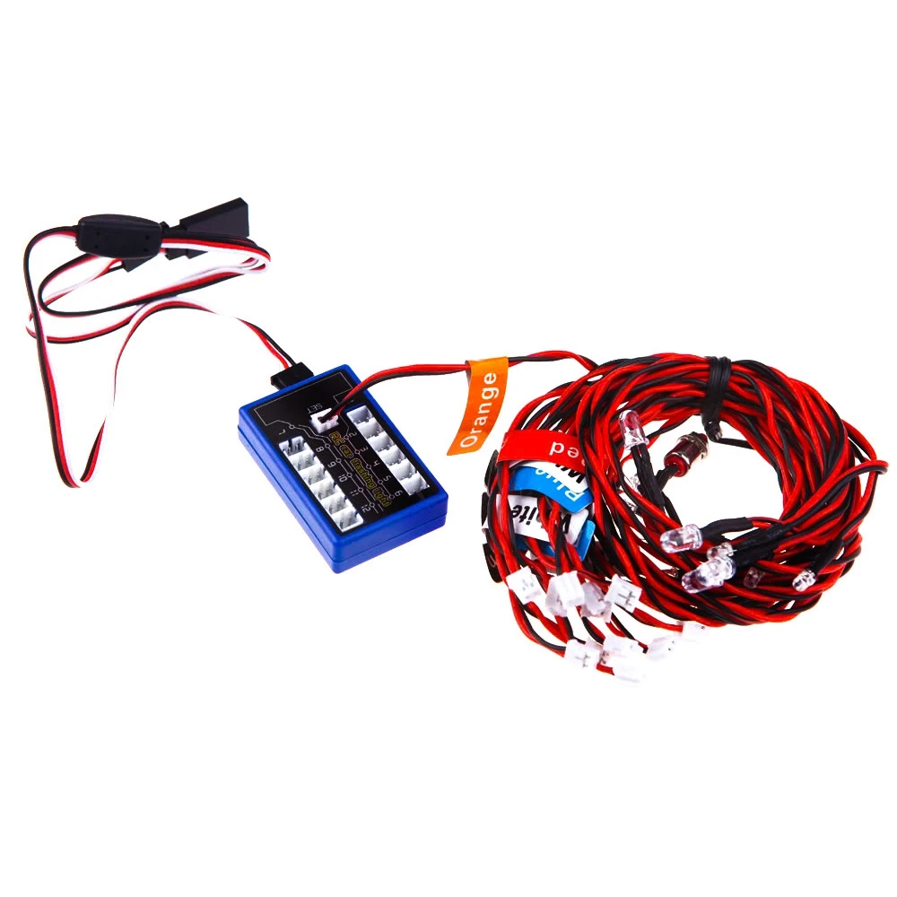 

T84C-12 LED Flashing Bright Light Strobe Lamps Kit System For 1/10 1/8 TAMIYA Axial SCX10 Traxxas TRX4 RC Crawler Dift Car