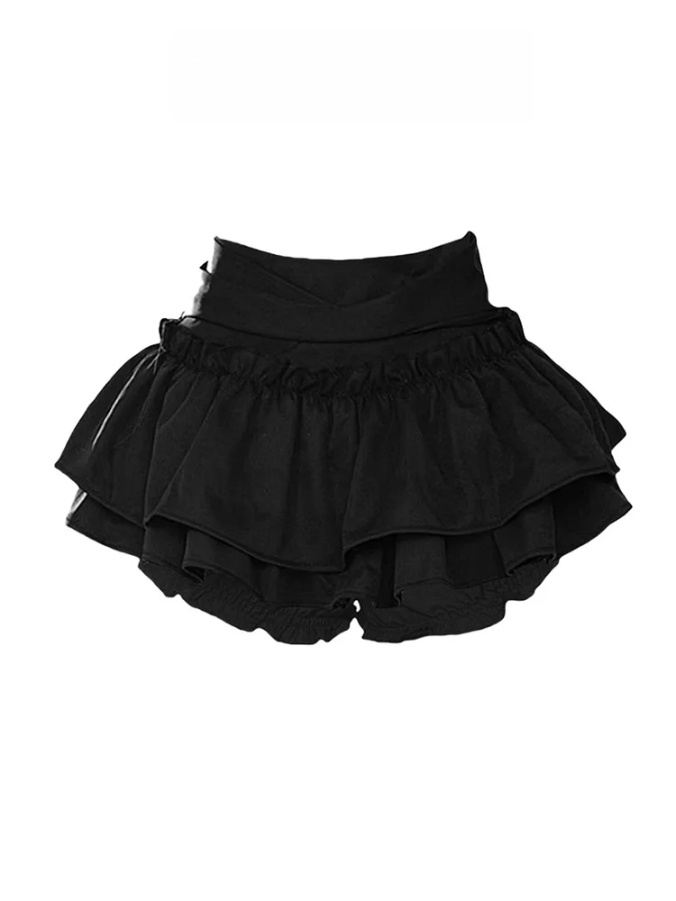 Black A-Line Cake Skirt Women's Summer New Ballet Style Sweet And Spicy  Skirt Slimming Fluffy Half-length Skirt