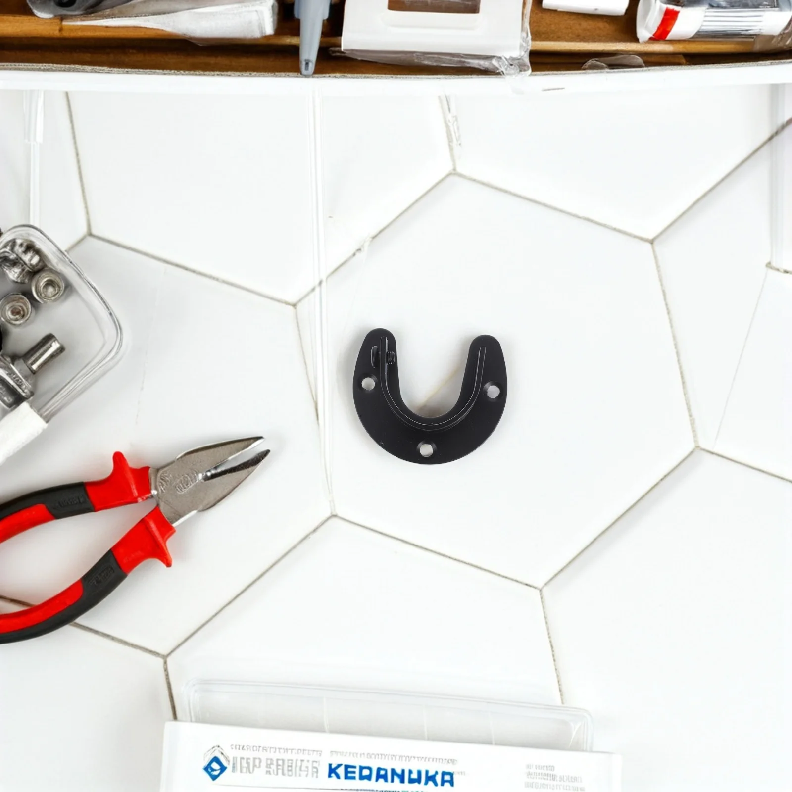 

4Pcs Black Stainless Steel Curtain Rod Brackets Wall Mount Heavy Load Capacity for Wardrobe Kitchen Cabinet Hanging Rod Support